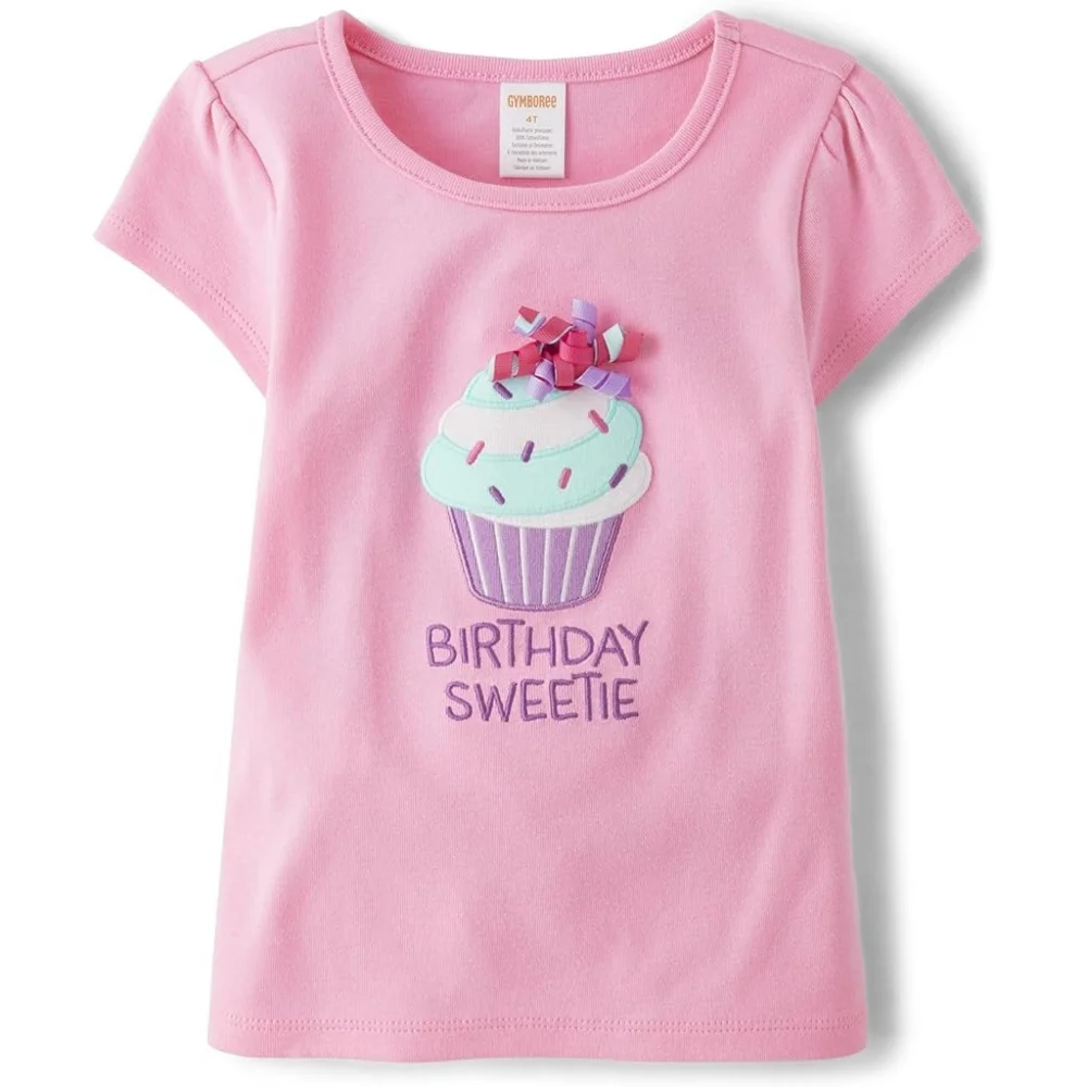 Gymboree Girls Birthday Sweetie 3D Cupcake Pink T-shirt Size 8 NEW